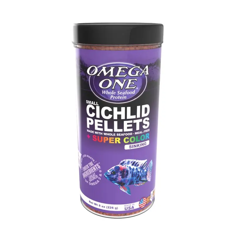 Omega One Super Color Cichlid Sinking Pellet 8oz - Aquarium Supplies