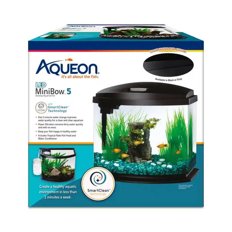 Aqueon LED Mini Bow 5 Gallon Black - Aquariums