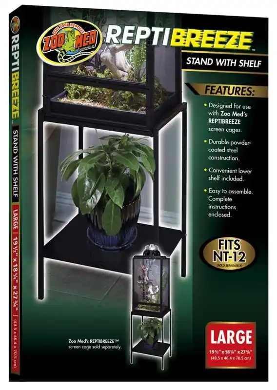 Zoo Med ReptiBreeze Stand w/ Shelf, Large - Terrariums/Cages