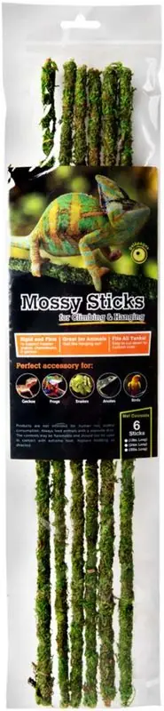 Galapagos Mossy Sticks Terrarium Ornament 18 inch 6 ct - Decorations/Terrarium Accessories