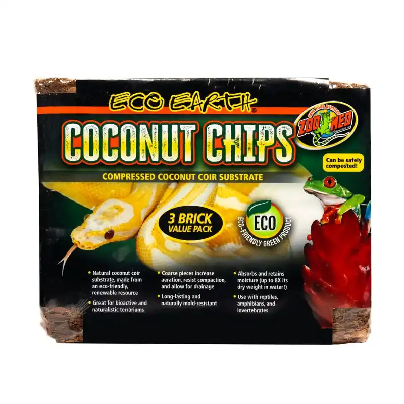 Zoo Med Eco Earth Coconut Chips 3PK - Reptile/Turtle/Insect Supplies