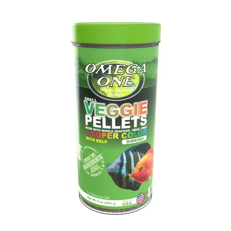 Omega One Veggie Sinking Super Color Small Fish 8oz. - Cichlid/Carnivore Food