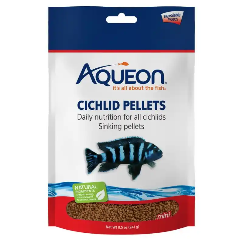 Aqueon Cichlid Pellets Mini 8.5oz - Aquarium Supplies