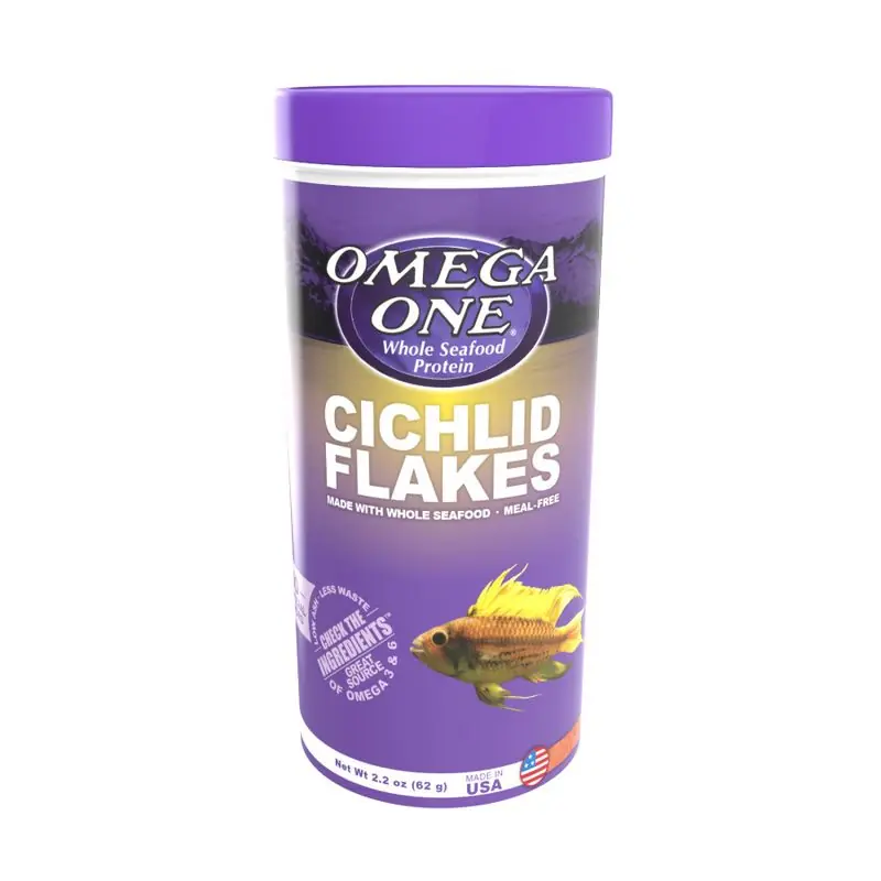 Omega One Cichlid Flakes 2.2oz. - Aquarium Supplies