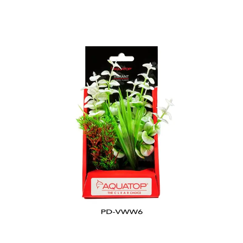Aquatop Vibrant Wild White Plant 6" - Aquarium Supplies