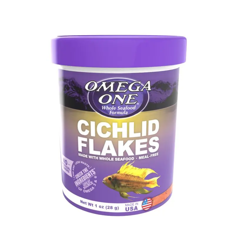 Omega One Cichlid Flakes 1oz - Aquarium Supplies