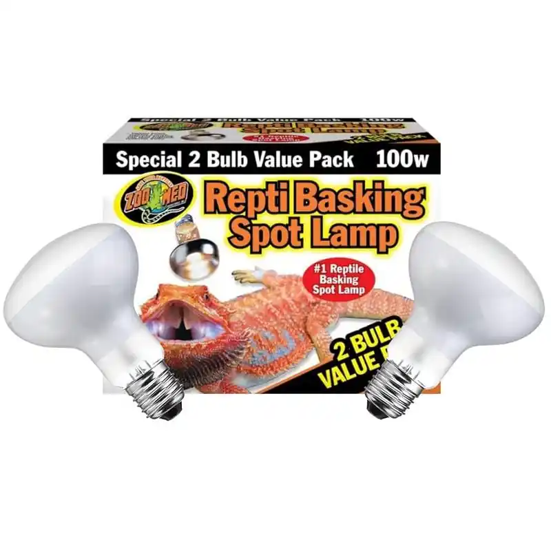 Zoo Med Basking Spot Lamp 100W, 2Pk - Reptile/Turtle/Insect Supplies