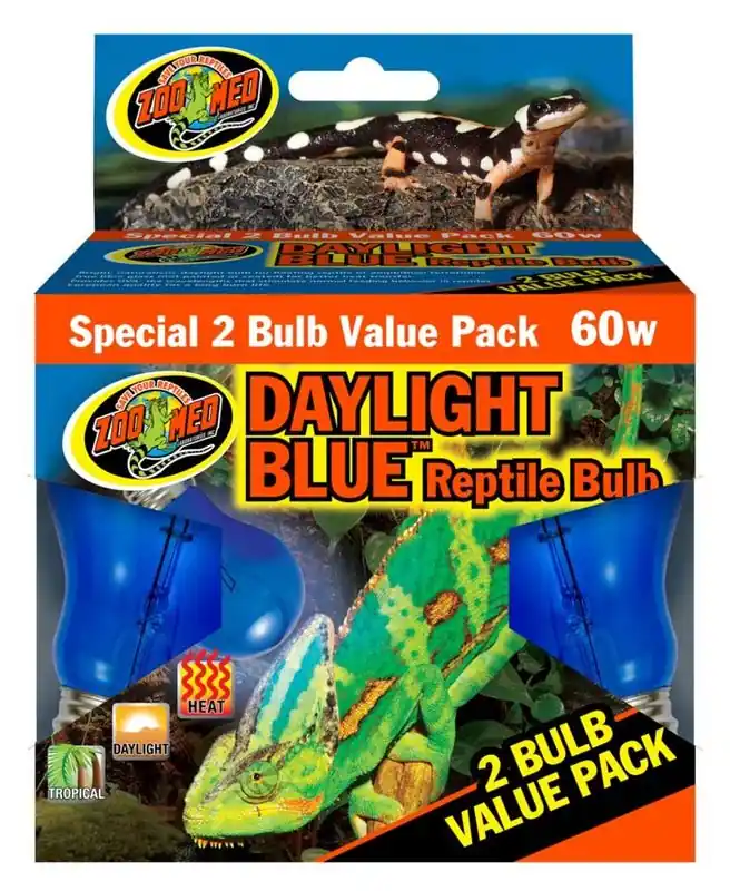 Zoo Med Daylight Blue 60W, 2Pk - Reptile/Turtle/Insect Supplies