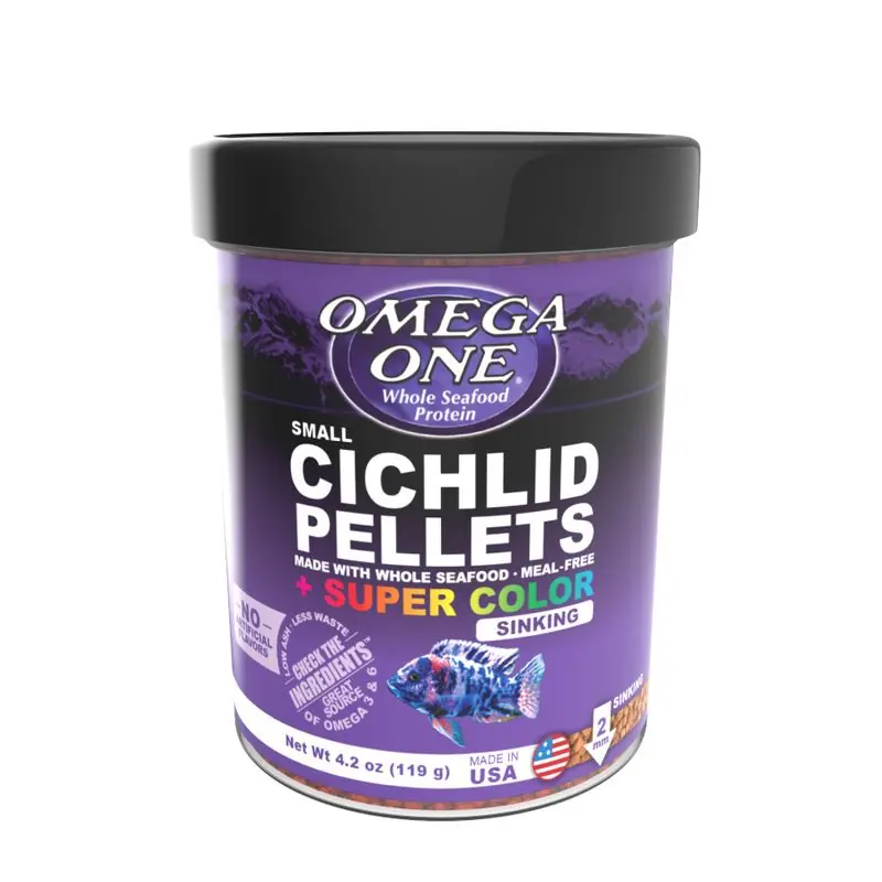 Omega One Super Color Cichlid Sinking Pellet 4.2oz. - Aquarium Supplies