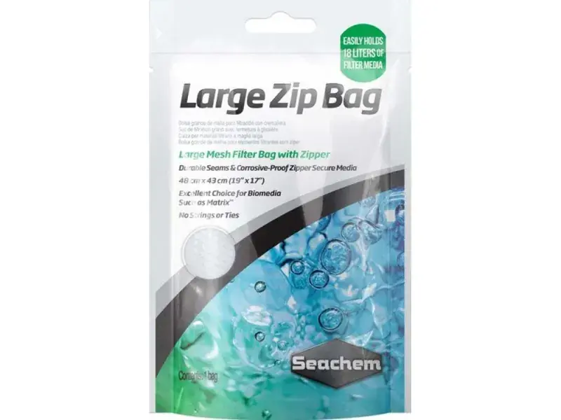 Seachem Laboratories Mesh Filter Bag with Zipper LG mesh, White 19In X 17 in - Aquarium Supplies