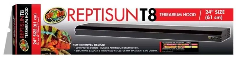Zoo Med ReptiSun T8 Hood 24" - Reptile/Turtle/Insect Supplies