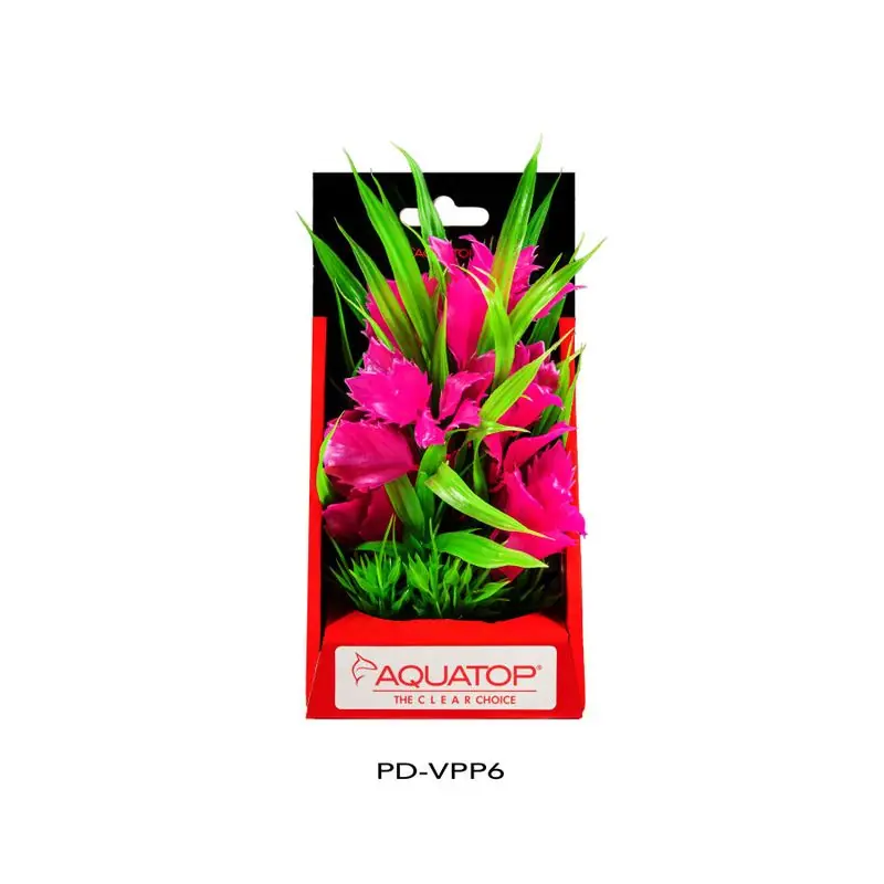 Aquatop Vibrant Passion Pink Plant 6" - Aquarium Supplies