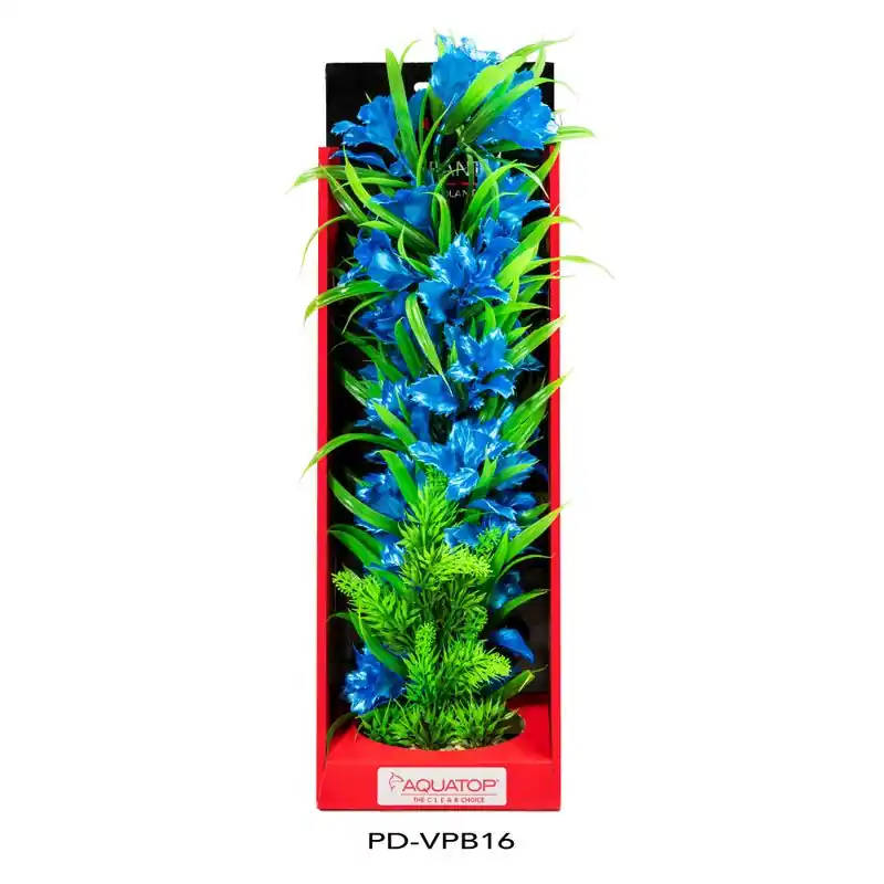Aquatop Vibrant Passion Blue Plant 16" - Aquarium Supplies