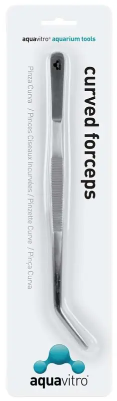Aquavitro Stainless Steel Curved Forceps Aquarium Tool - Aquarium Supplies