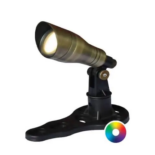 Anjon 3 Watt LED Color-Changing Brass Spotlight