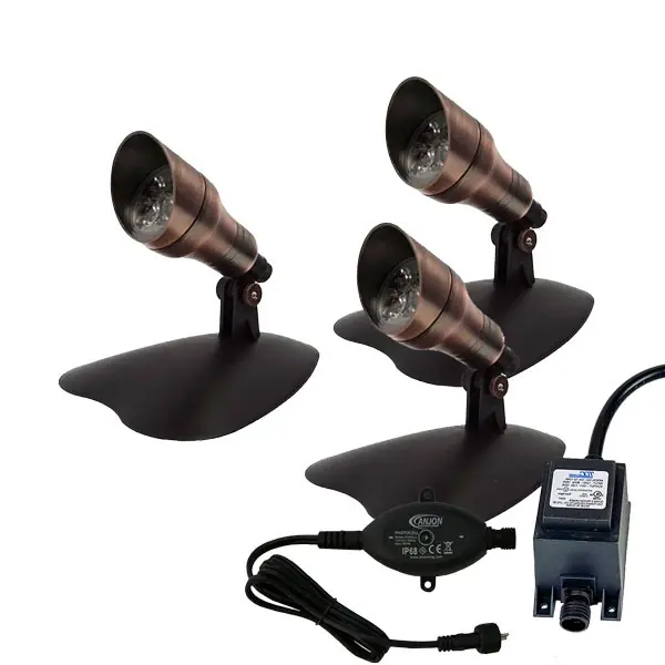 Anjon 3-Watt Bronze Spot Light Kit with Transformer