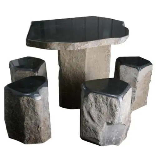 Anjon Rounded Edge Polished Table w/ Stools - Anjon Manufacturing