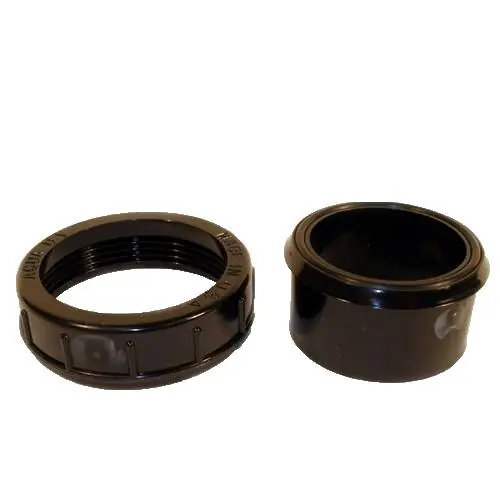 Aqua Ultraviolet Union Half, 2", No thread with O-Ring and Union Ring, Black