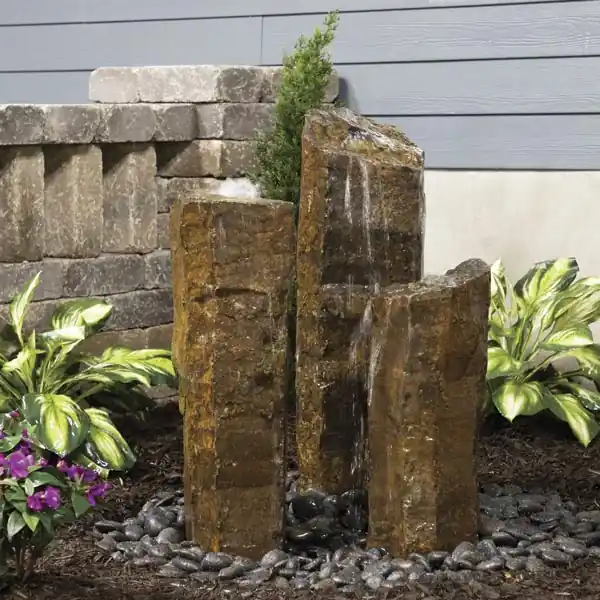 Atlantic FKNBCX3-1830 3 Piece Natural Basalt Column Fountain Kit - 18", 24", 30"
