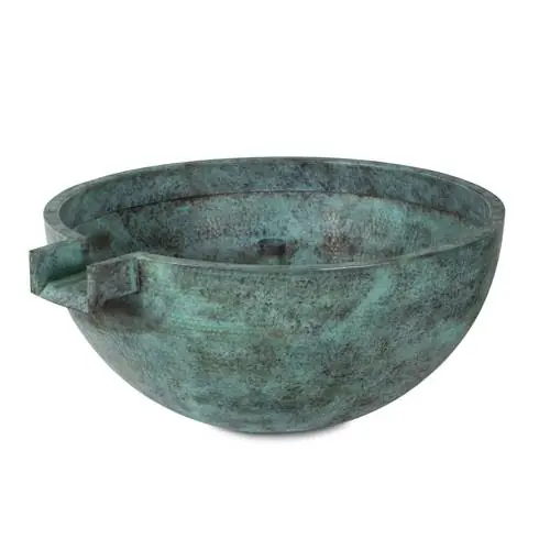 Atlantic HB30R4 30" Hammered Brass Bowl w/ 4" Spillway - Atlantic Water Gardens