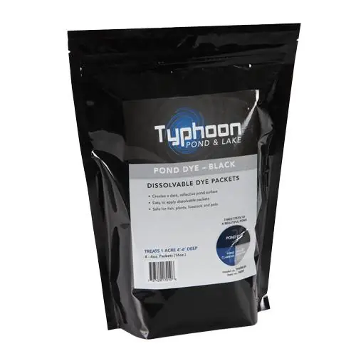 Atlantic TPWDBLK4 Typhoon Pond Dye - Black - (4) 4 Ounce WS Packs