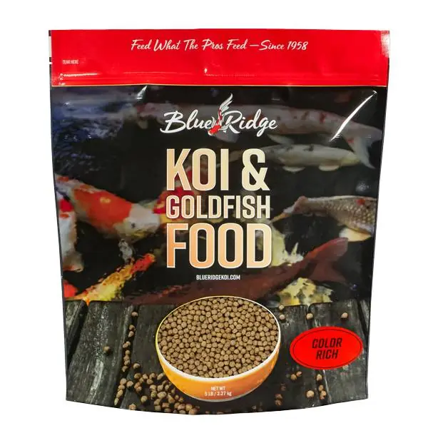 Blue Ridge Floating Color Rich Fish Food, 5 lbs. Standard Pellet 3/16"