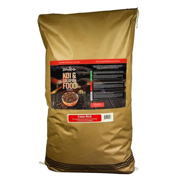 Blue Ridge Floating Color Rich Fish Food, 50 lbs. Standard Pellet 3/16"