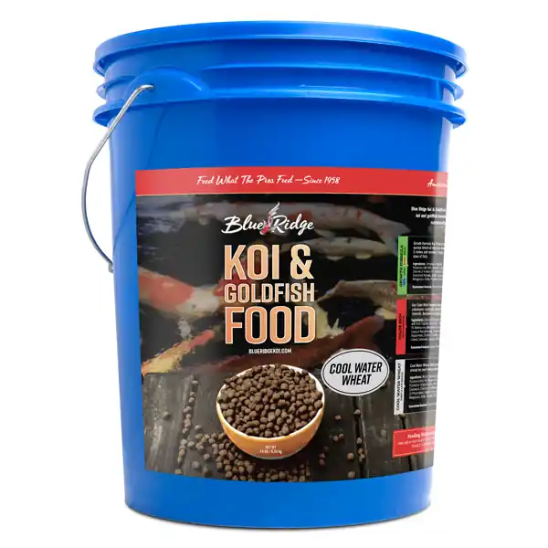 Blue Ridge Floating Cool Water Wheat Food, 14 lbs. Bucket, Standard Pellet 3/16"