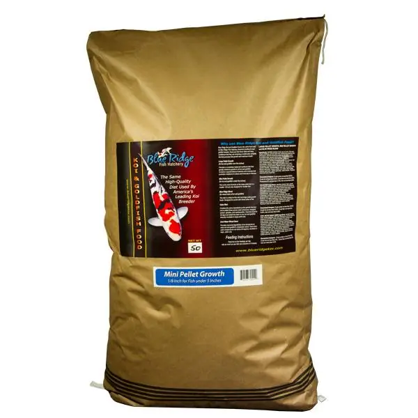Blue Ridge Floating Mini Pellet Growth Fish Food, 50 lbs.