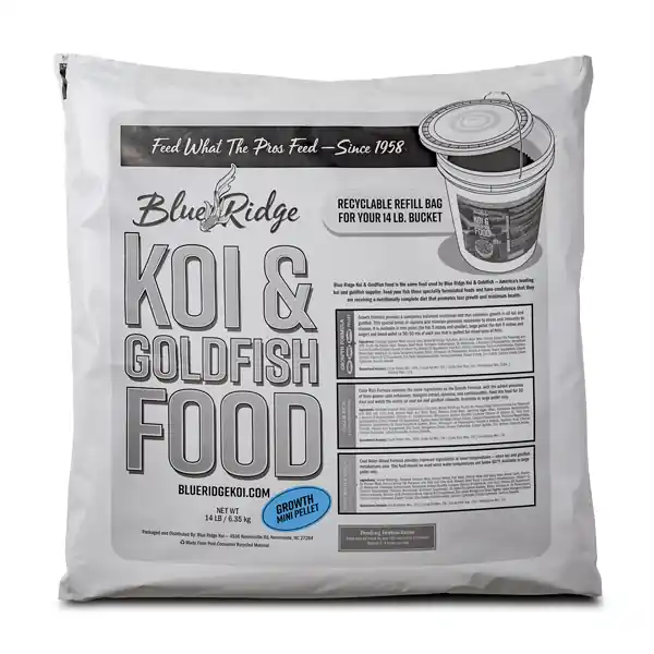 Blue Ridge Mini Pellet Growth Fish Food, 14 lbs. | Recyclable Refill Bag for Bucket