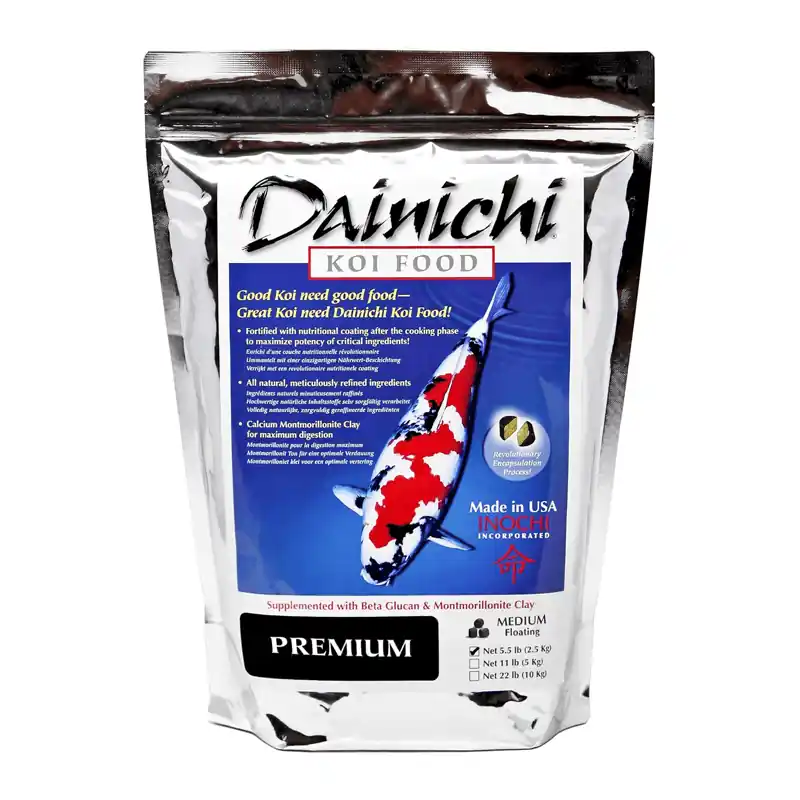 Dainichi Premium Koi Food, Floating Medium Pellet, 5.5 lbs
