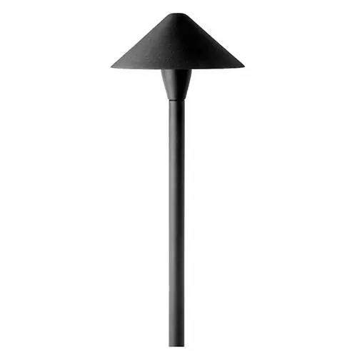 Encore Aluminum Perfect Post Path Light, Large Cone Shade, Black, 3w LED T3 (G4) - Encore Landscape Lighting