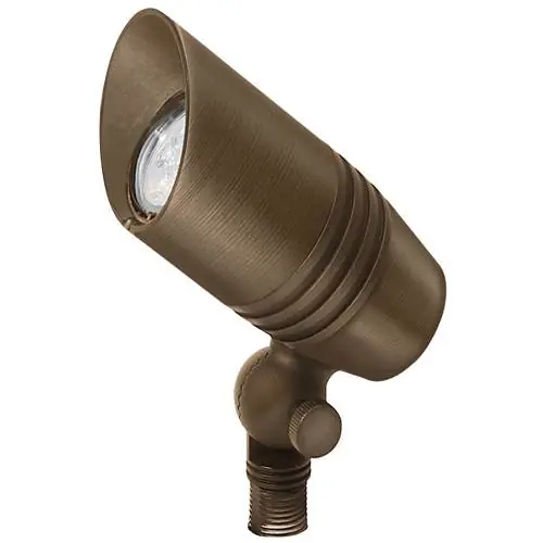 Encore Brass Bullet, Thick Grooved, Adj Shroud, Convex Lens - Encore Landscape Lighting