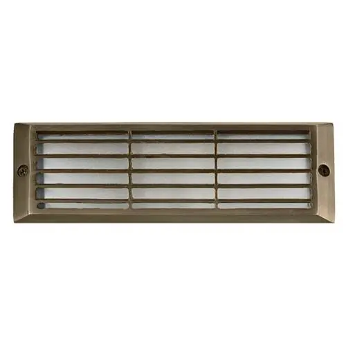 Encore Solid Cast Brass Louvered Step Light, 9", 3w LED Panel - Encore Landscape Lighting