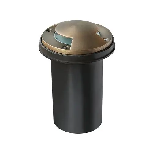 Encore Well Light, Brass, Double Output Cover, Composite Sleeve - Encore Landscape Lighting
