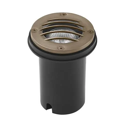 Encore Well Light, Brass, Louvered Cover, Composite Sleeve - Encore Landscape Lighting