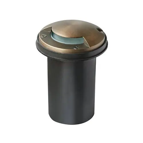 Encore Well Light, Brass, Single Output Cover, Composite Sleeve - Encore Landscape Lighting