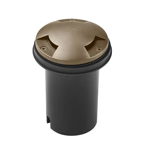 Encore Well Light, Brass, Triple Output Cover, Composite Sleeve - Encore Landscape Lighting