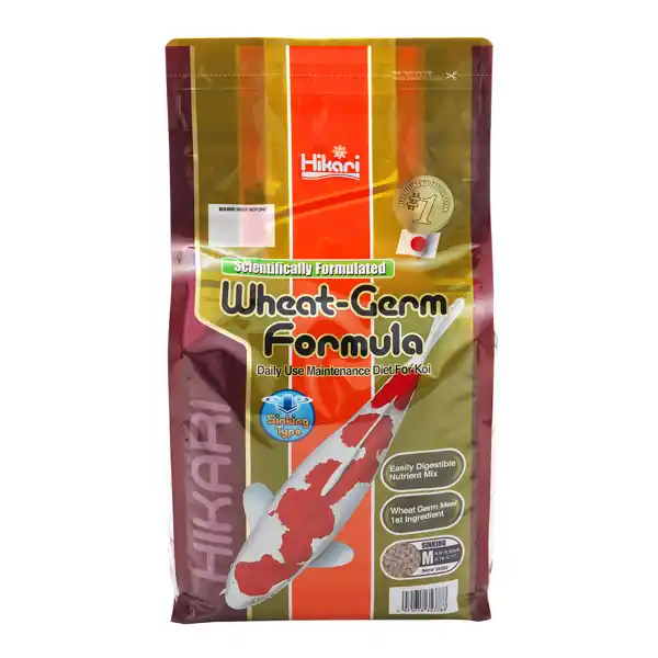 Hikari Wheat-Germ Koi Food - Sinking, Medium Pellets, 11 lbs.