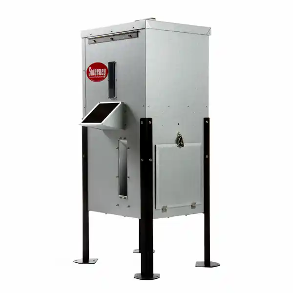 Sweeney Feeders - Directional Feeder, 125 lb. capacity | Galvalume Finish | Dock Legs