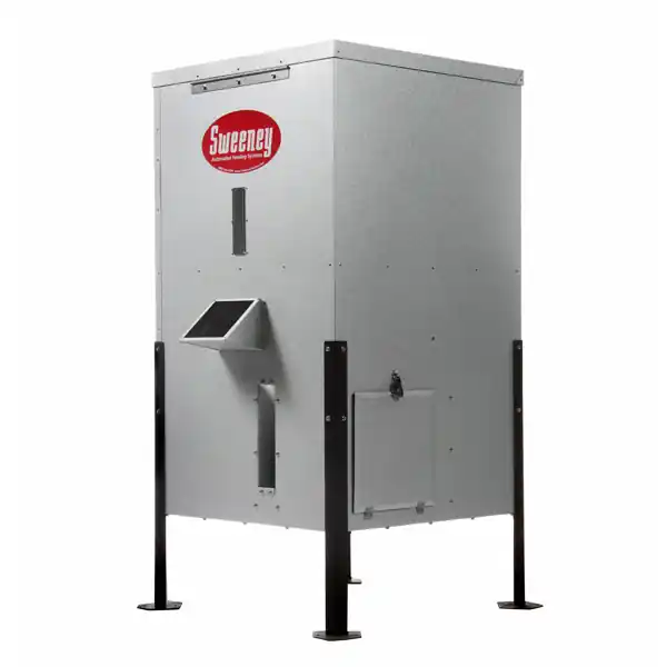 Sweeney Feeders - Directional Feeder, 425 lb. capacity | Galvalume Finish | Dock Legs