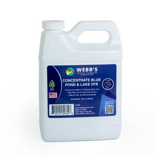 Webb's Water Gardens Concentrate Blue Pond Dye, 32 fl Ounces