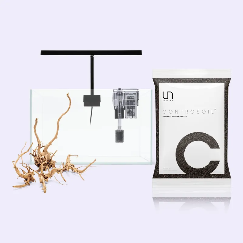 Nano Tank Starter Kit With Wood - Glass Aqua