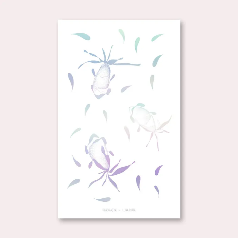 Glass Aqua x Luna Ikuta Koi Holographic Sticker