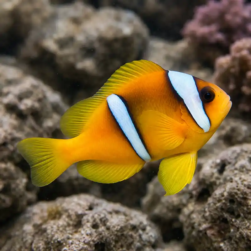 Bright Yellow Clarkii Clownfish - Natural Environment Aquatix