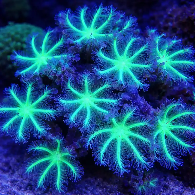 Green Metallic Clove Polyp - Natural Environment Aquatix