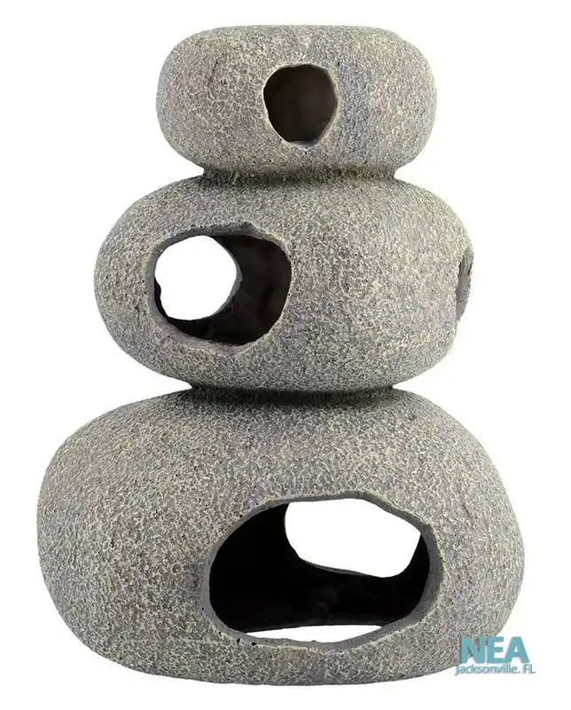 3 Stone Multi Hide Cave Aquarium Ornament - Royal