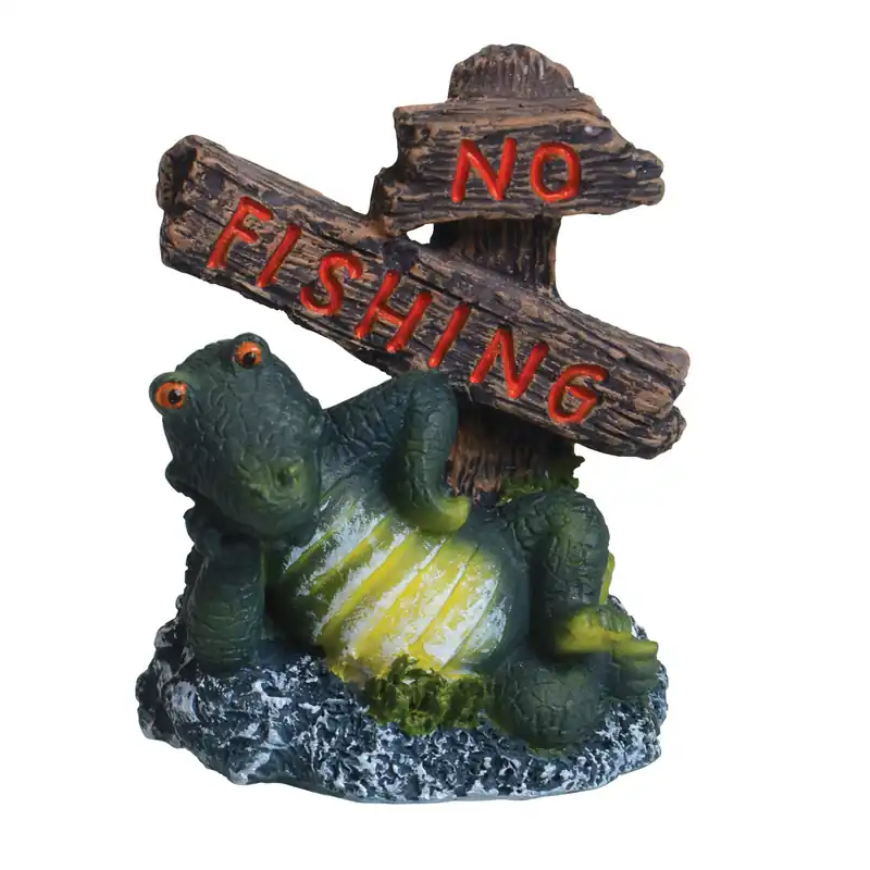 "No Fishing" Crocodile Aquarium Ornament - Royal