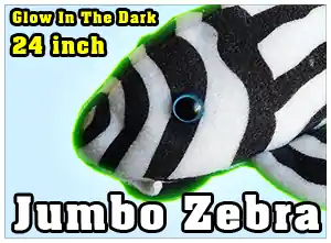 24” Glow In The Dark Zebra Pleco Plush - GreenPleco