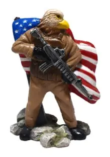 4" COMBAT EAGLE RESIN ORNAMENT - Hikari